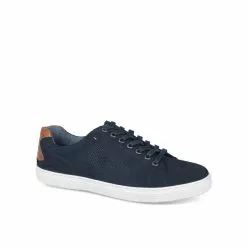 Baskets MARINE DENIM SIDE CUIR