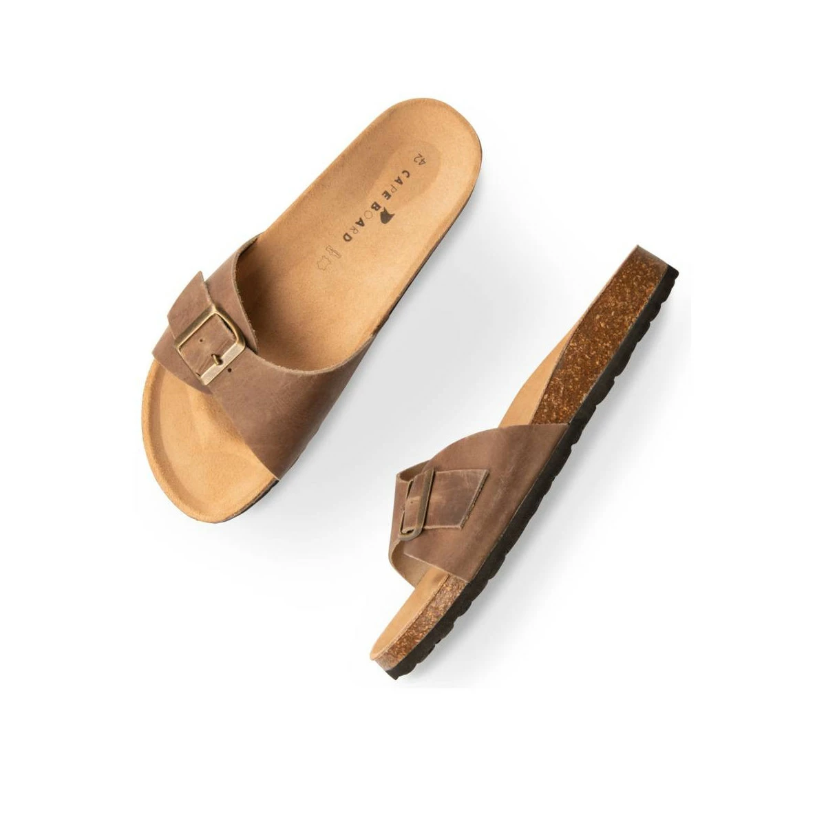 Mules BEIGE CAPE BOARD CUIR – Image 4