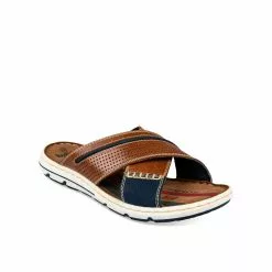 Mules MARRON DENIM SIDE CUIR