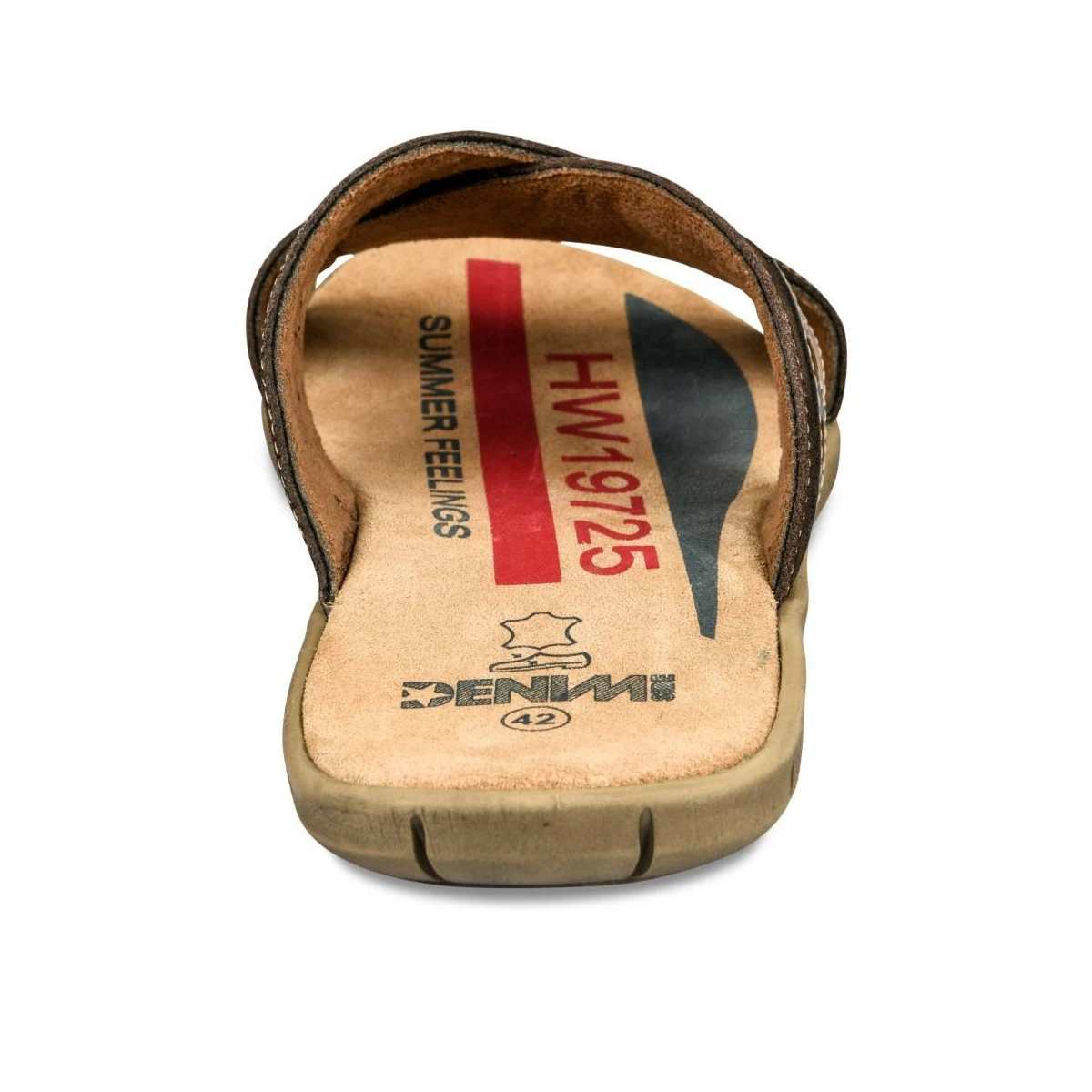 Mules MARRON DENIM SIDE CUIR – Image 3